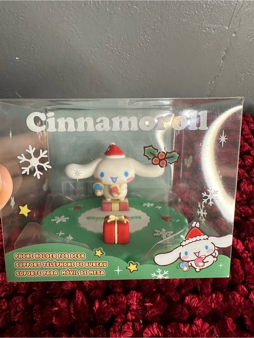Holiday Phone Stand - White & Red